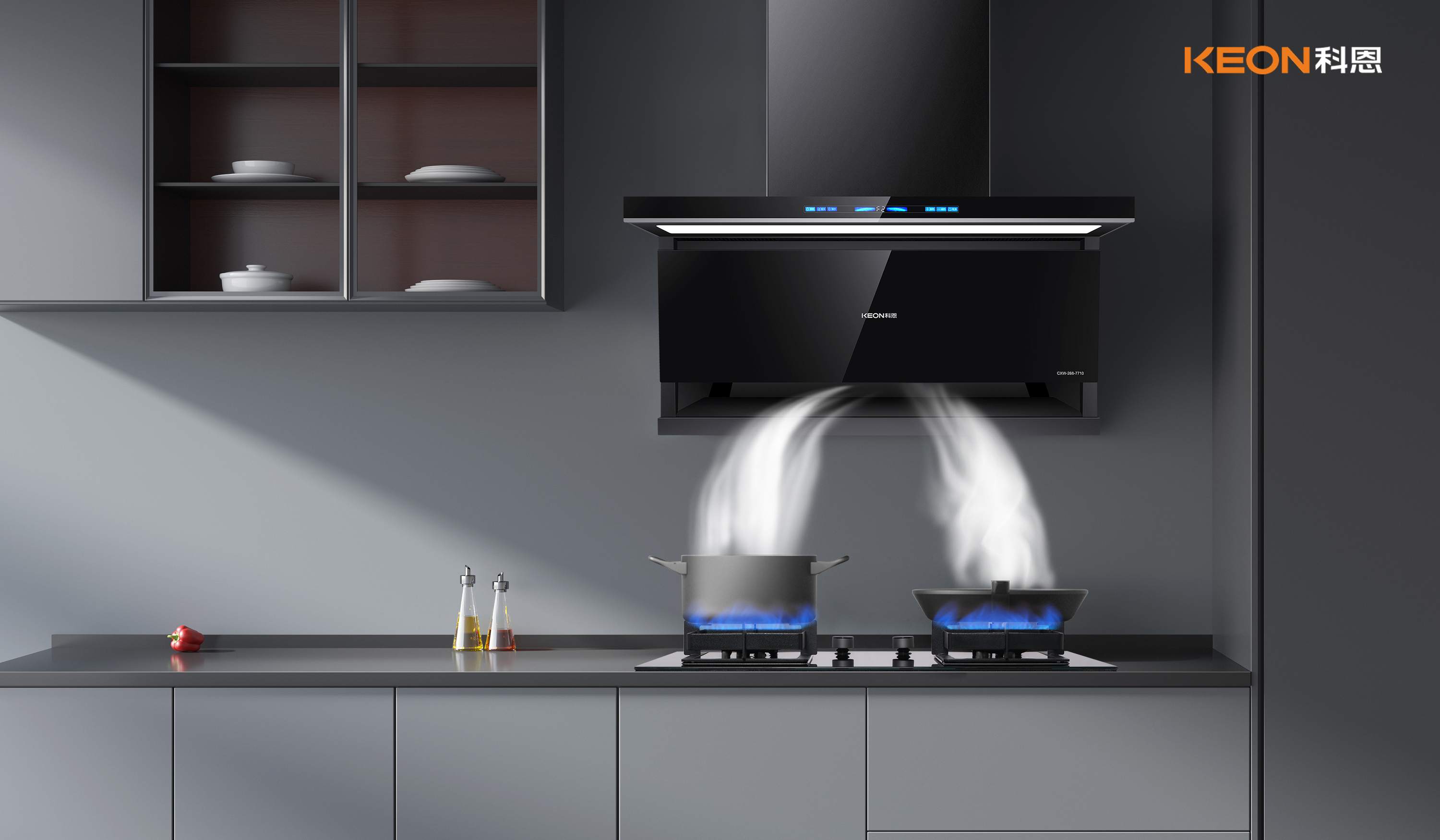 科恩煙灶7710+KN800L，解鎖廚房智凈新境